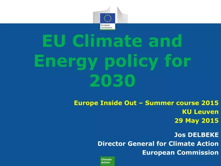 eu climate and energy policy for 2030