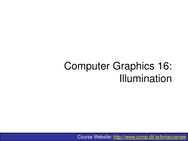 computer graphics 16 illumination