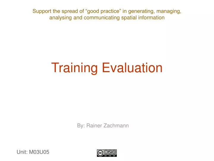 training evaluation