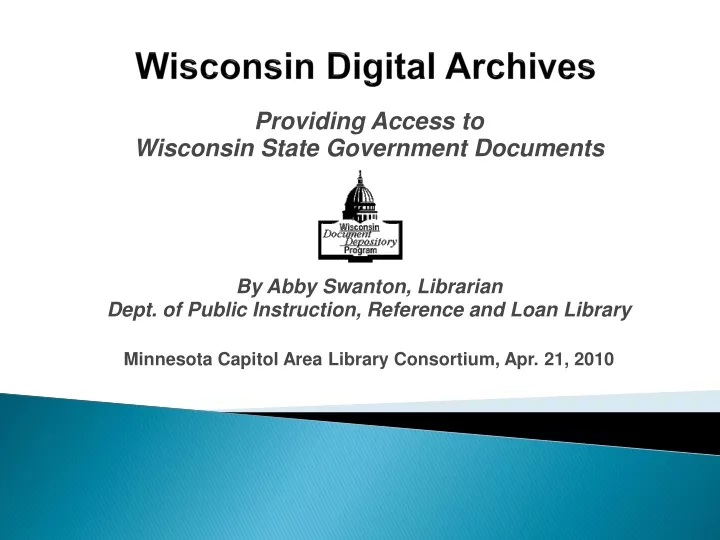 wisconsin digital archives