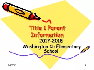 Title  1 Parent  Information
