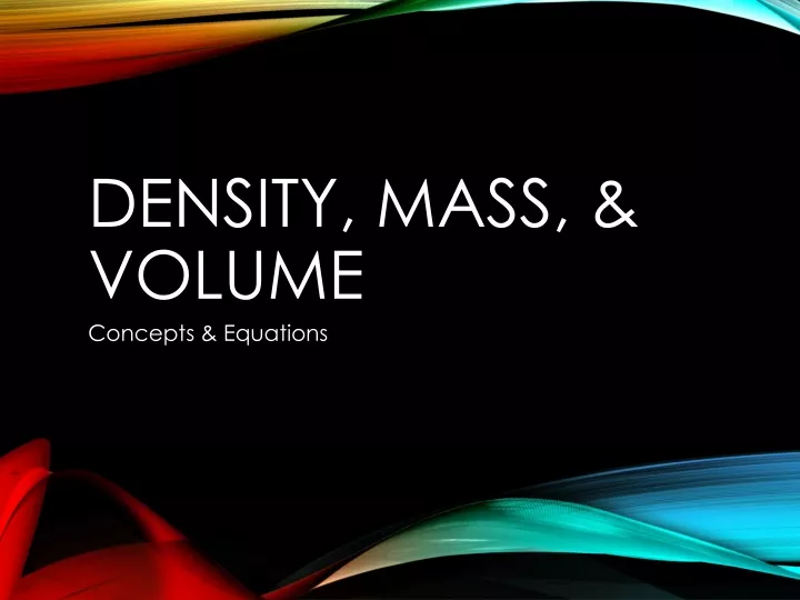 density mass volume