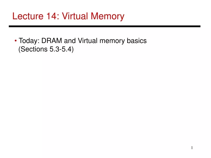 lecture 14 virtual memory