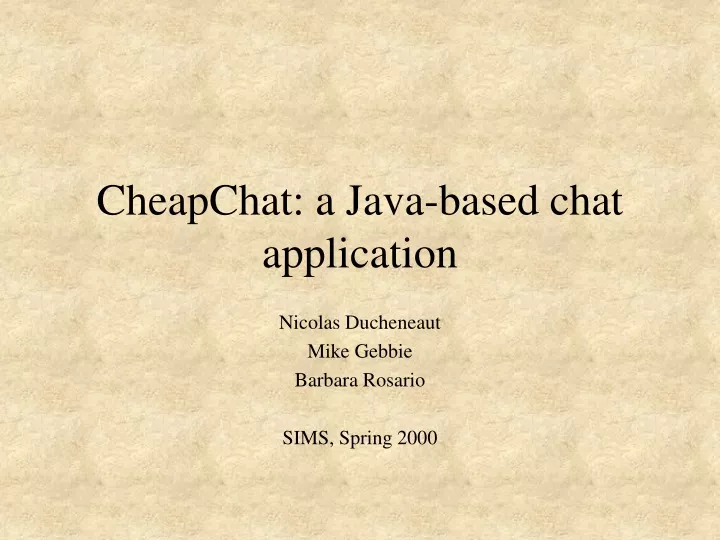 cheapchat a java based chat application