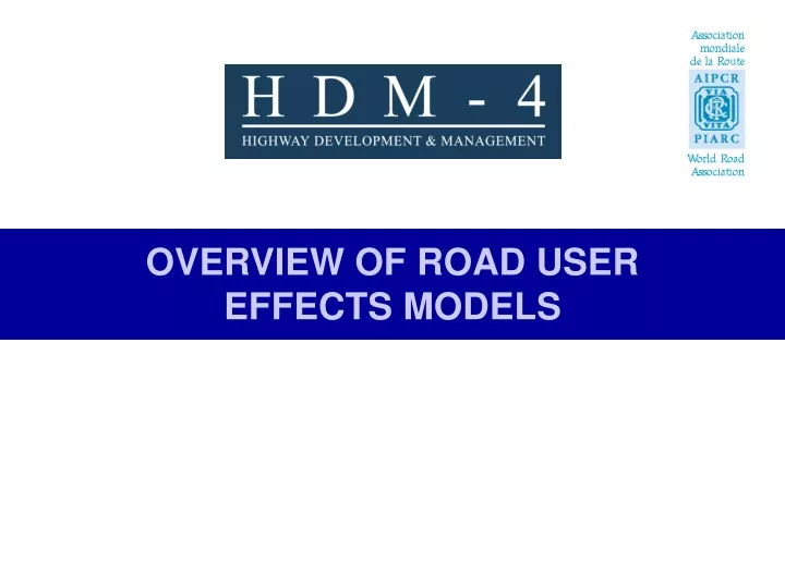 overview of road user effects models