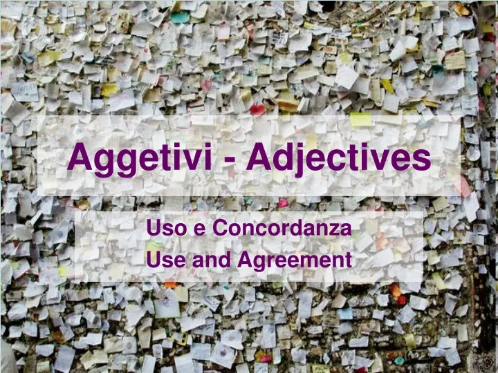 aggetivi adjectives