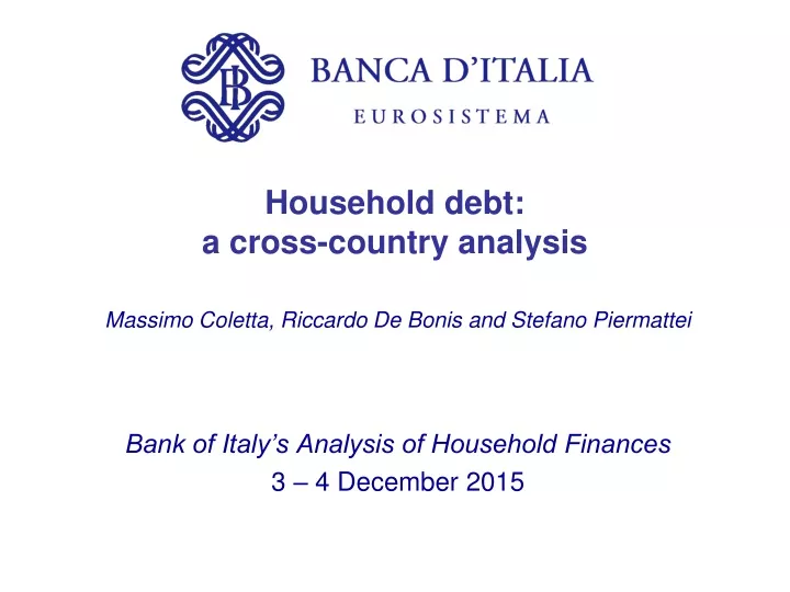 household debt a cross country analysis