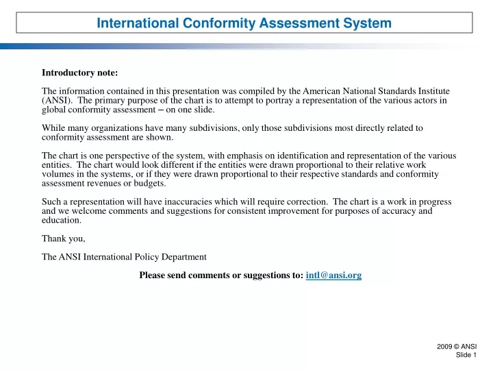 international conformity assessment system