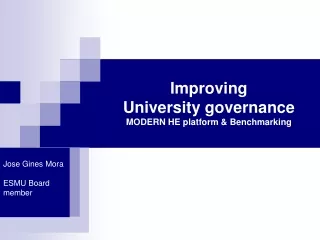 Improving  University governance MODERN HE platform &amp; Benchmarking