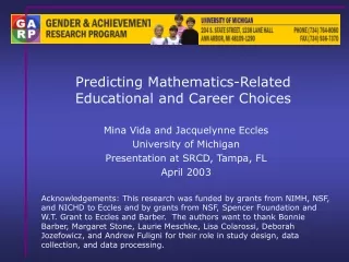 Predicting Mathematics-Related Educational and Career Choices
