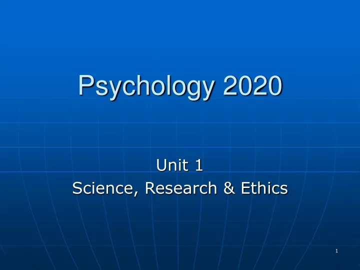 psychology 2020