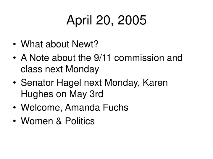april 20 2005