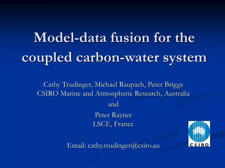 model data fusion for the coupled carbon water system