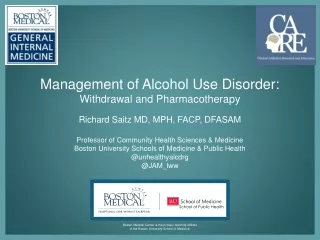 Management of Alcohol Use Disorder: Withdrawal and Pharmacotherapy