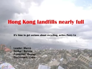 Hong Kong landfills nearly full