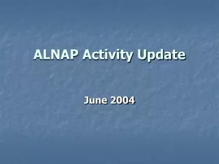 ALNAP Activity Update