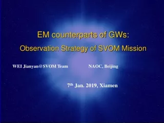 EM counterparts of GW s : Observation Strategy of SVOM Mission