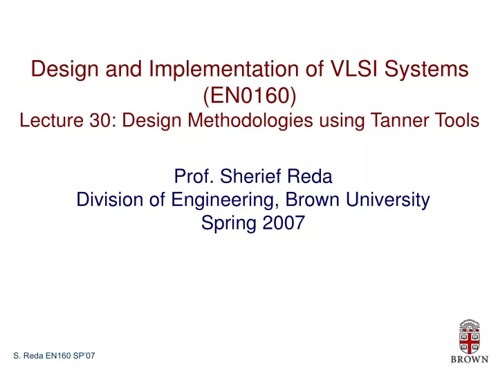 design and implementation of vlsi systems en0160