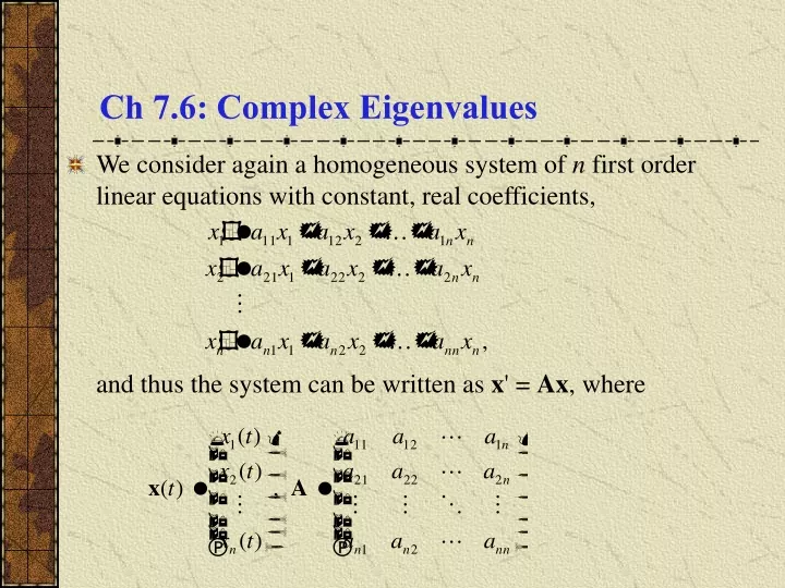 ch 7 6 complex eigenvalues