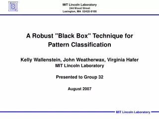 A Robust &quot;Black Box&quot; Technique for Pattern Classification