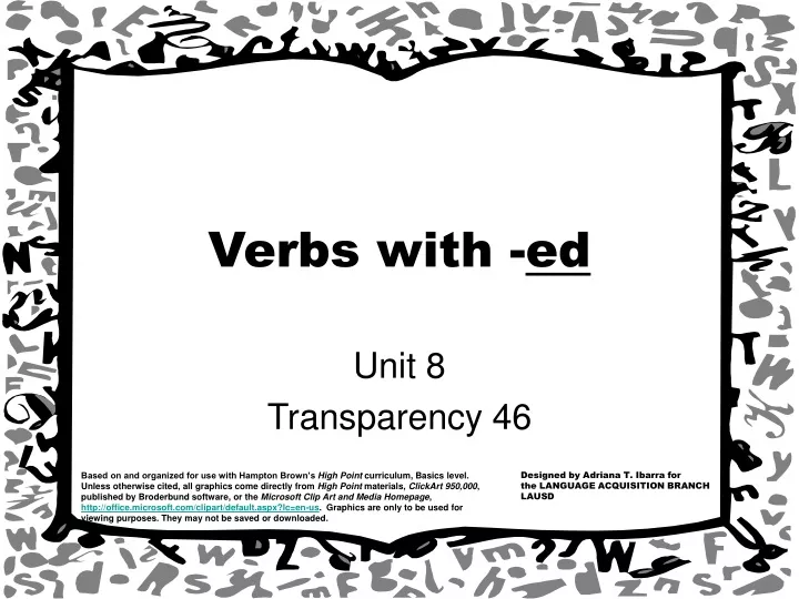 verbs with ed