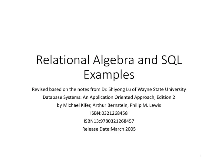 relational algebra and sql examples