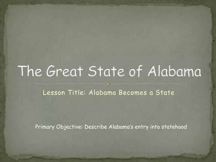 the great state of alabama