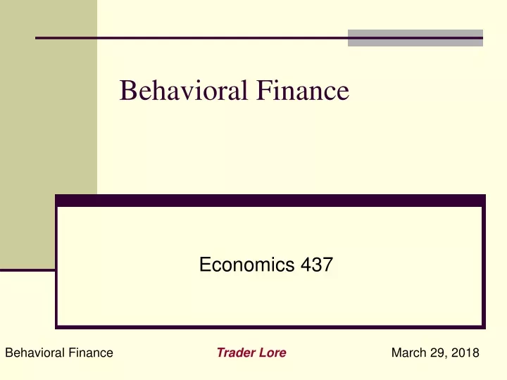 behavioral finance