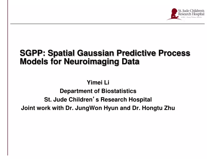 sgpp spatial gaussian predictive p rocess models for neuroimaging d ata