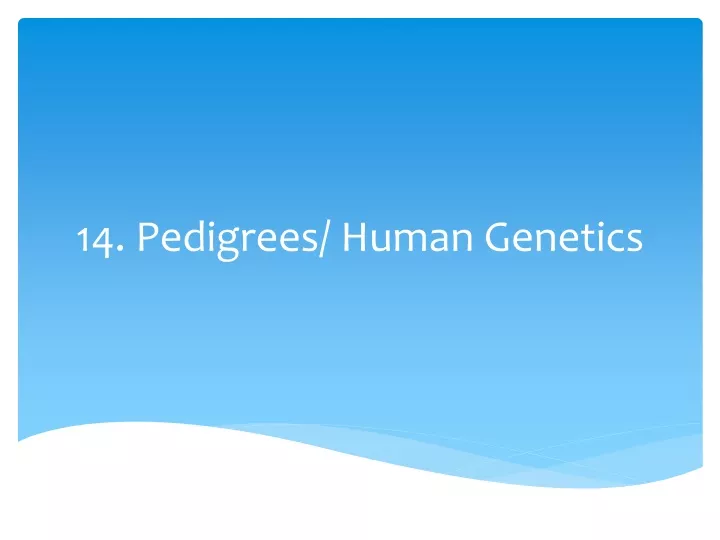 14 pedigrees human genetics