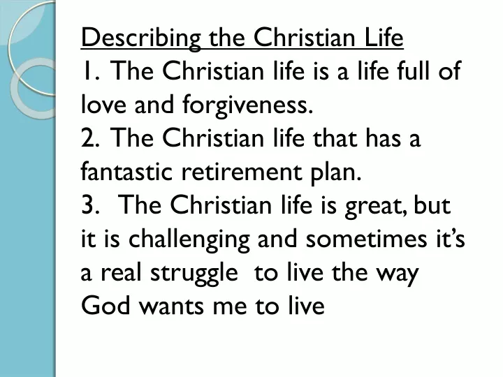 describing the christian life