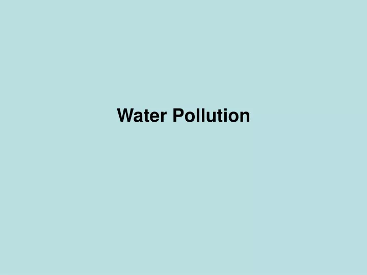 water pollution