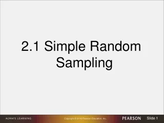 2.1  Simple Random Sampling