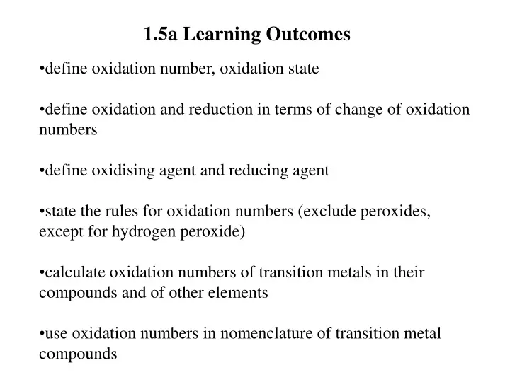 1 5a learning outcomes