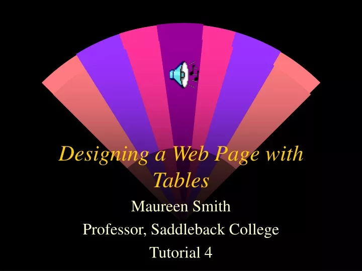 designing a web page with tables