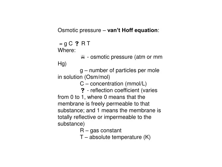 osmotic pressure van t hoff equation