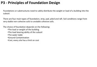 P3 - Principles of Foundation Design