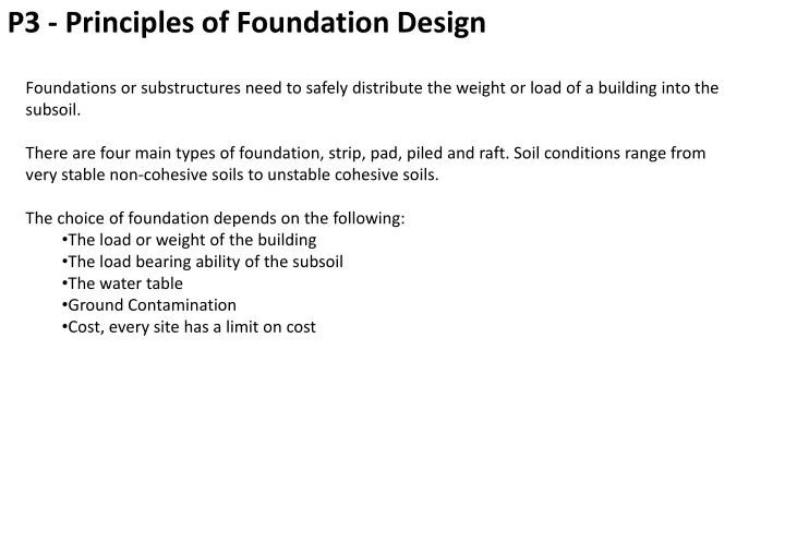p3 principles of foundation design