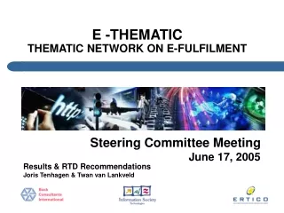 E -THEMATIC  THEMATIC NETWORK ON E-FULFILMENT