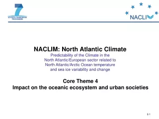 NACLIM: North Atlantic Climate Predictability of the Climate in the