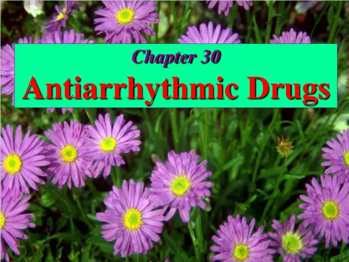 chapter 30 antiarrhythmic drugs