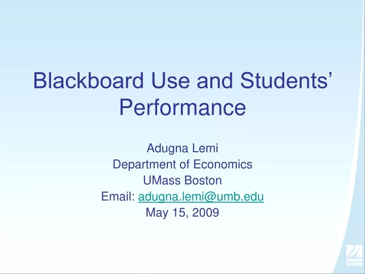 blackboard use and students performance