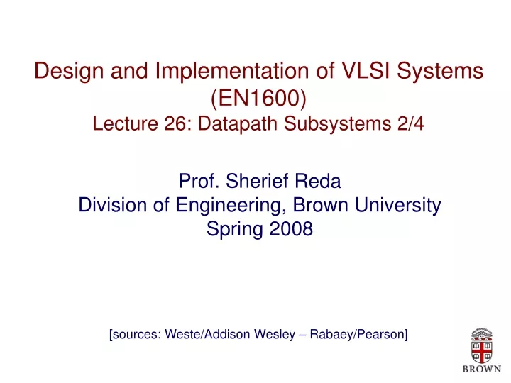 design and implementation of vlsi systems en1600