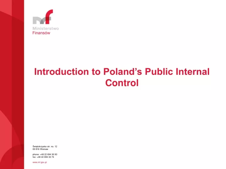 introduction to poland s public internal control