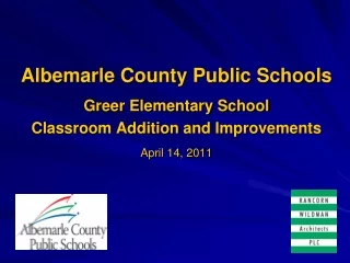 Albemarle County Public Schools Greer Elementary School Classroom Addition and Improvements