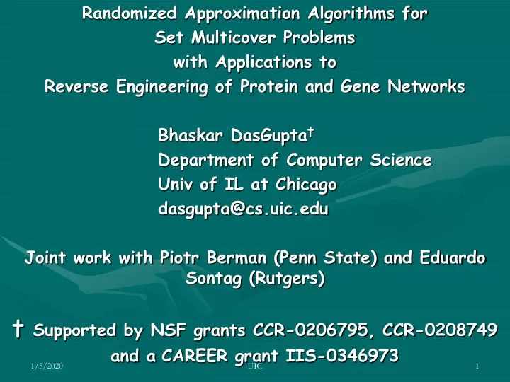 randomized approximation algorithms
