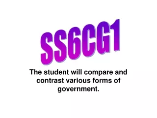 The student will compare and contrast various forms of government.