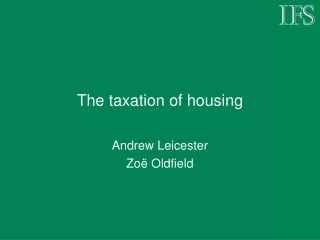 The taxation of housing