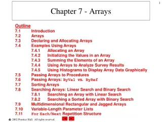 Chapter 7 - Arrays