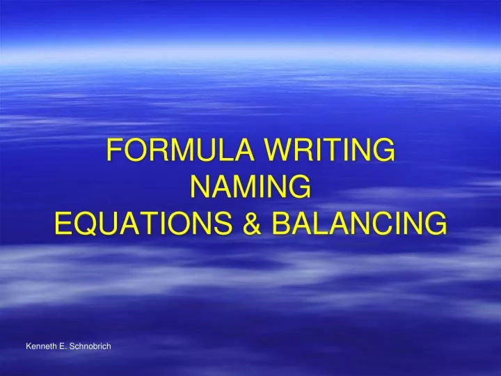 formula writing naming equations balancing